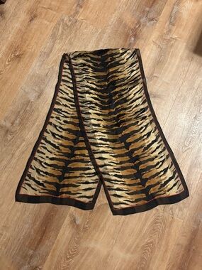 Animal print Vintage mob wife old money Bill Blass Silk Scarf black *2 for 20*